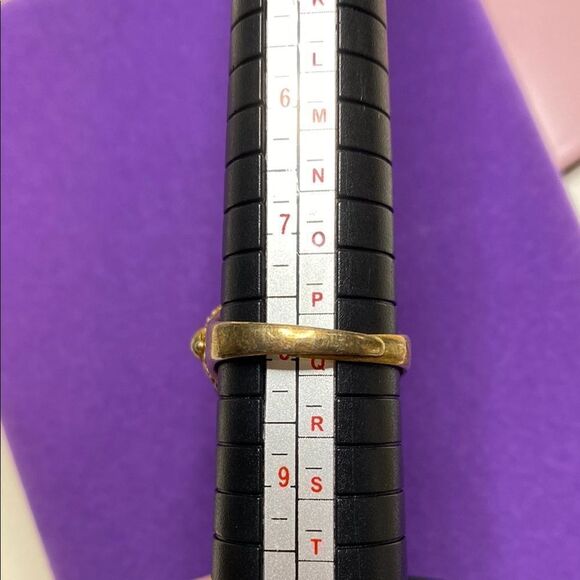 💛 Antique Chinese Sterling Silver Gilt Carnelian w/ Filigree Ring - Picture 5 of 8